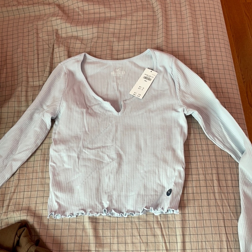 Hollister long sleeve light blue top